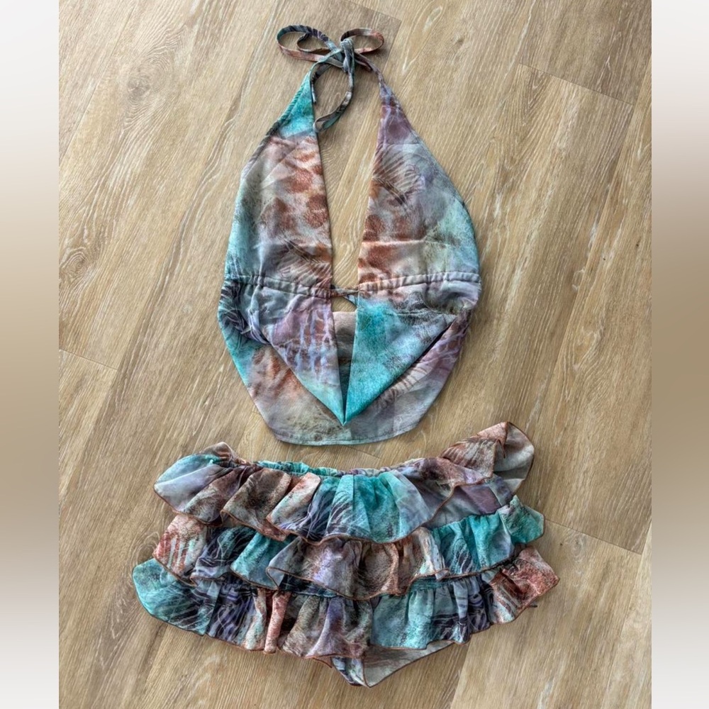 EGO Multicolor Halter Ruffle Skirt Set - Picture 2 of 6